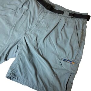 EX OFFICIO Mens XL Cargo Hiking Shorts Nylon Belted Blue‎ Outdoor Adventure